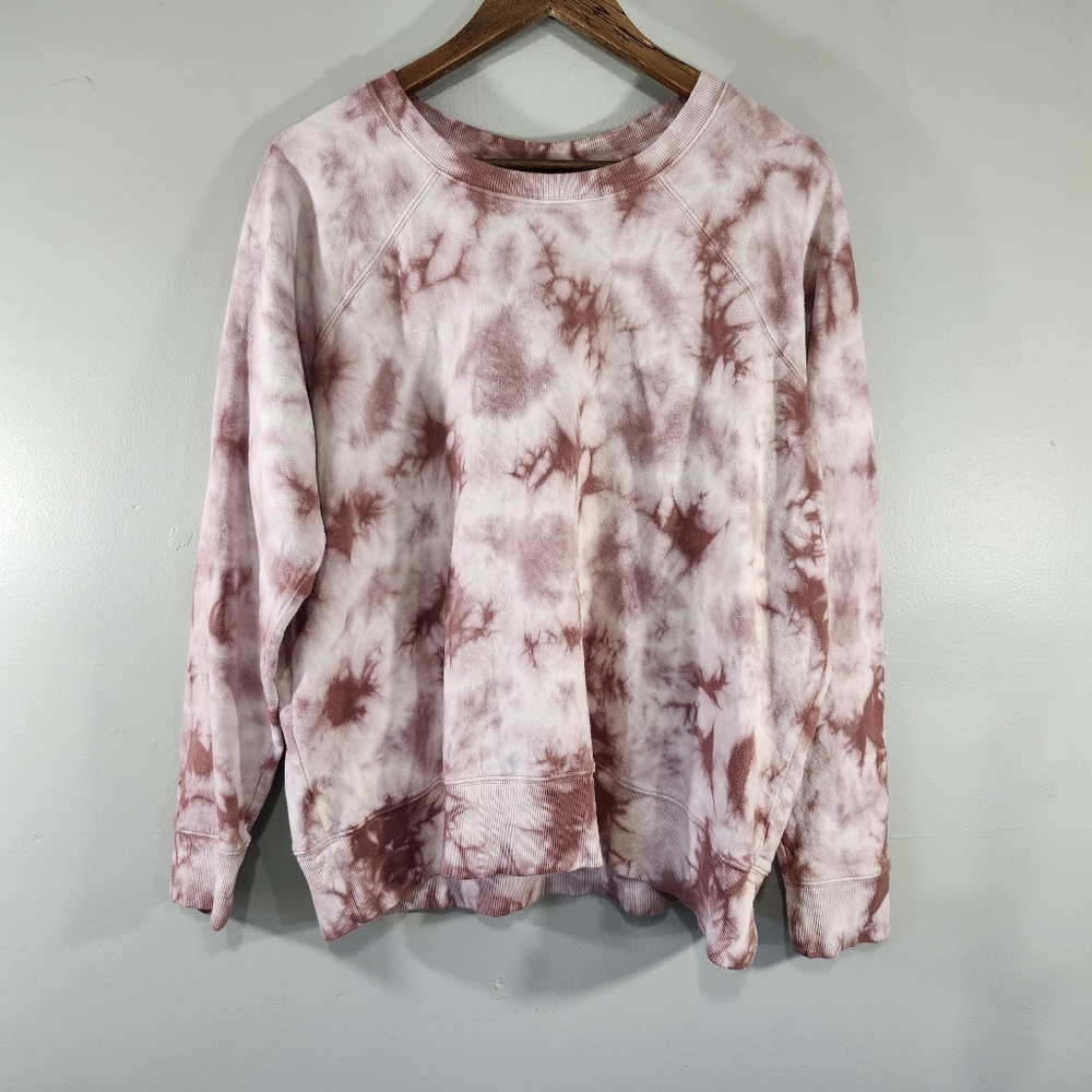 Athleta size 1X pullover crew neck tie dye sweatshirt